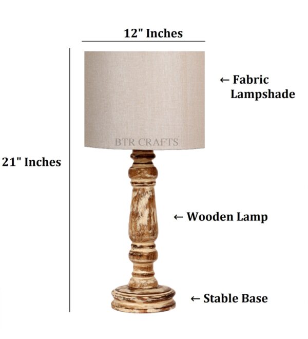 Retro Wooden Table Lamp Suitable For Bedroom Office And Living Room, Pack Of 1(Complete Set) - Image 3