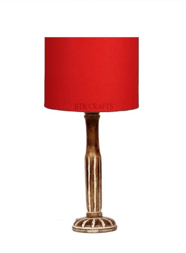 Vintage Wooden Table Lamp Suitable For Bedroom Office And Living Room, Pack Of 1(Complete Set) - Image 5