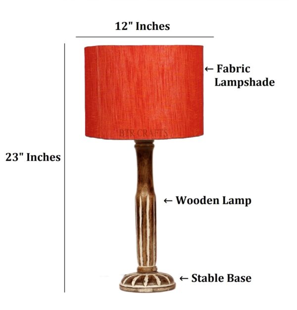 Vintage Wooden Table Lamp Suitable For Bedroom Office And Living Room, Pack Of 1(Complete Set) - Image 3