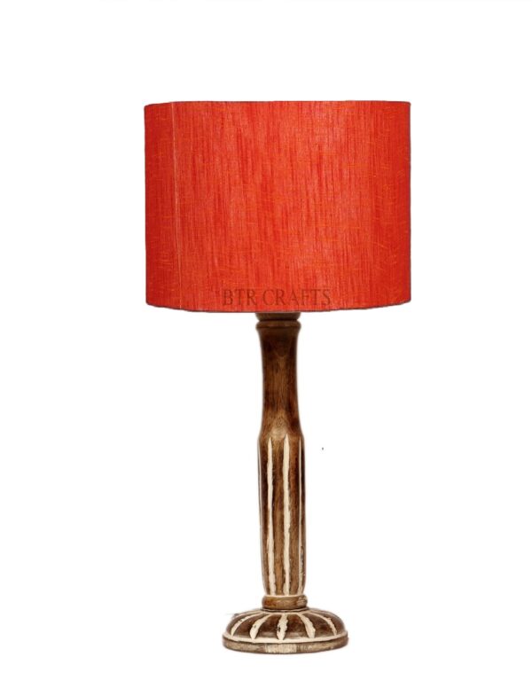 Vintage Wooden Table Lamp Suitable For Bedroom Office And Living Room, Pack Of 1(Complete Set) - Image 4