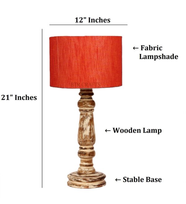 Retro Wooden Table Lamp Suitable For Bedroom Office And Living Room, Pack Of 1(Complete Set) - Image 3