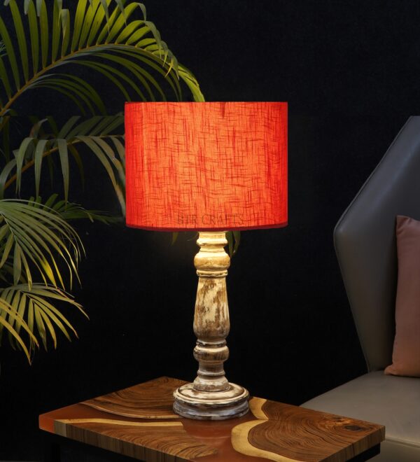 Retro Wooden Table Lamp Suitable For Bedroom Office And Living Room, Pack Of 1(Complete Set)