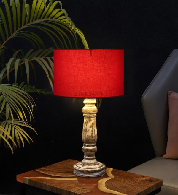 Retro Wooden Table Lamp Suitable For Bedroom Office And Living Room, Pack Of 1(Complete Set)