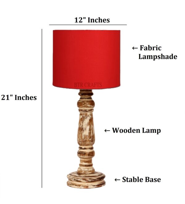 Retro Wooden Table Lamp Suitable For Bedroom Office And Living Room, Pack Of 1(Complete Set) - Image 3
