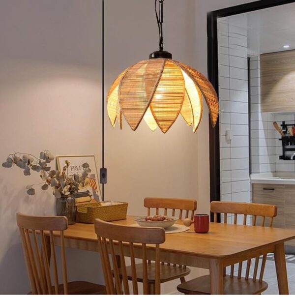 Tulip Shaped Bamboo Pendant/Hanging Light for Home, Hotels, Restaurants & Cafe