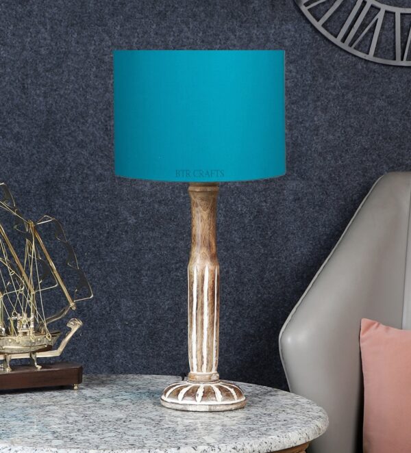 Vintage Wooden Table Lamp Suitable For Bedroom Office And Living Room, Pack Of 1(Complete Set) - Image 2