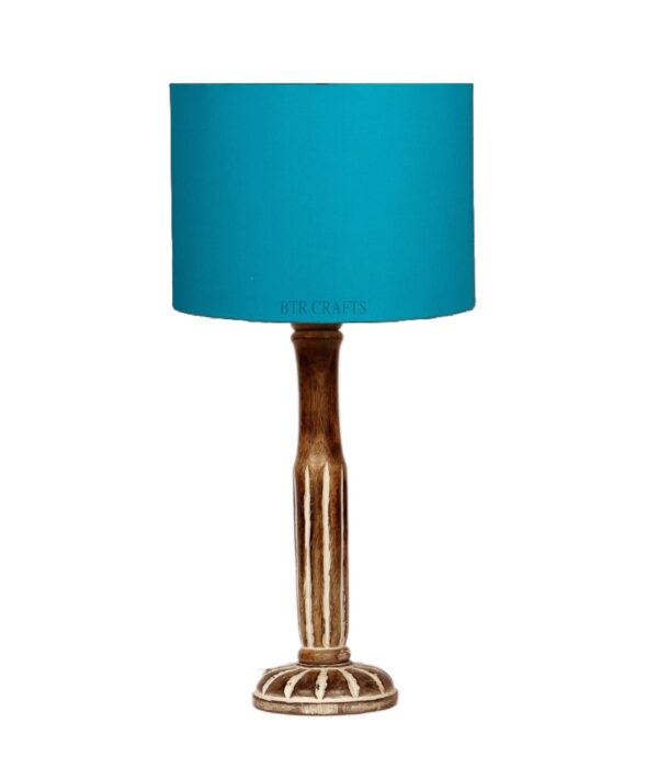 Vintage Wooden Table Lamp Suitable For Bedroom Office And Living Room, Pack Of 1(Complete Set) - Image 4