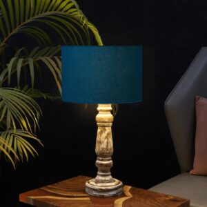 Retro Wooden Table Lamp Suitable For Bedroom Office And Living Room, Pack Of 1(Complete Set)