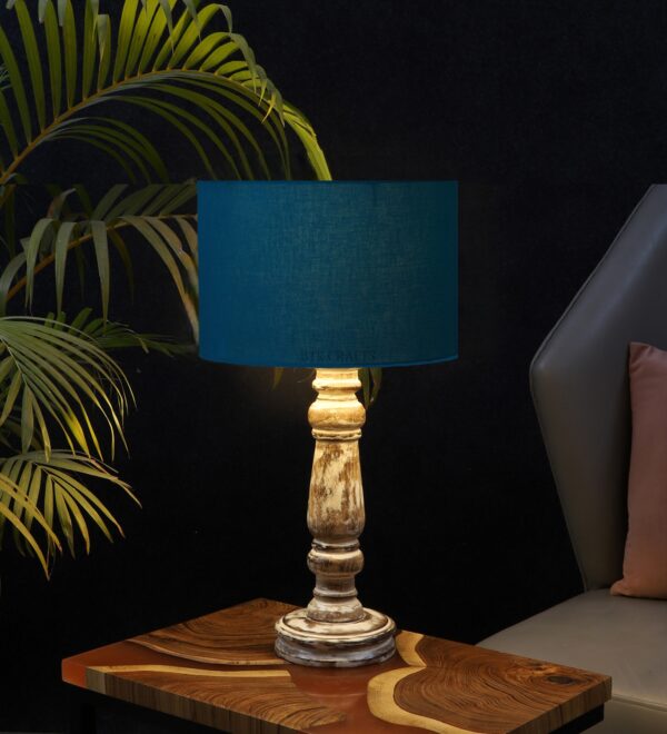 Retro Wooden Table Lamp Suitable For Bedroom Office And Living Room, Pack Of 1(Complete Set)