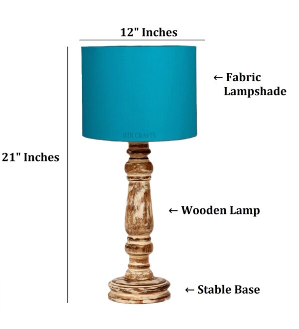 Retro Wooden Table Lamp Suitable For Bedroom Office And Living Room, Pack Of 1(Complete Set) - Image 3