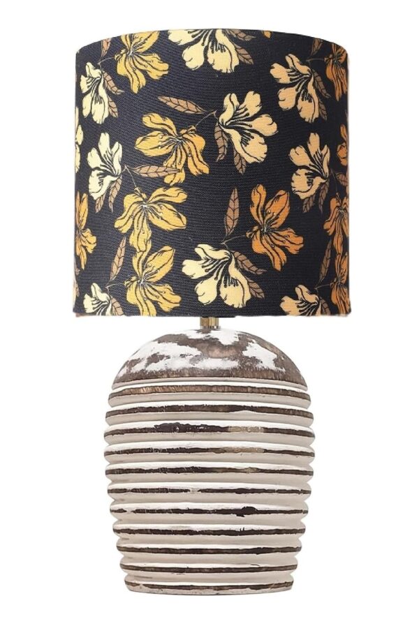 Wooden Table Lamp for Home Decor Bedside Table Lamp Night lamp for Living & Dining Room Gifting Items (Golden Floral) - Image 4
