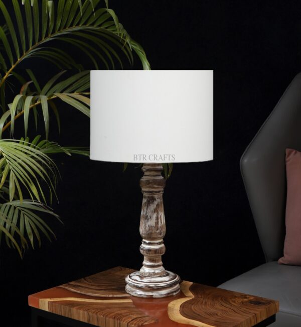 Retro Wooden Table Lamp Suitable For Bedroom Office And Living Room, Pack Of 1(Complete Set) - Image 2