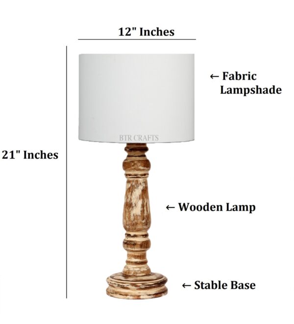Retro Wooden Table Lamp Suitable For Bedroom Office And Living Room, Pack Of 1(Complete Set) - Image 3