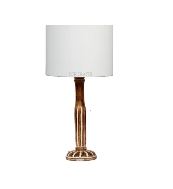 Vintage Wooden Table Lamp Suitable For Bedroom Office And Living Room, Pack Of 1(Complete Set) - Image 3