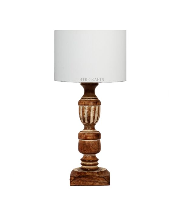 Rustic Wooden Table Lamp Suitable For Bedroom Office And Living Room, Pack Of 1(Complete Set) - Image 5