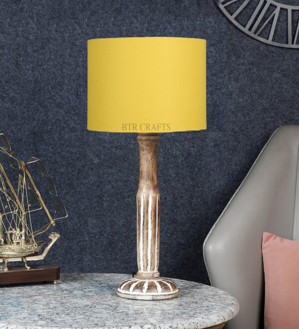 Vintage Wooden Table Lamp Suitable For Bedroom Office And Living Room, Pack Of 1(Complete Set) - Image 2
