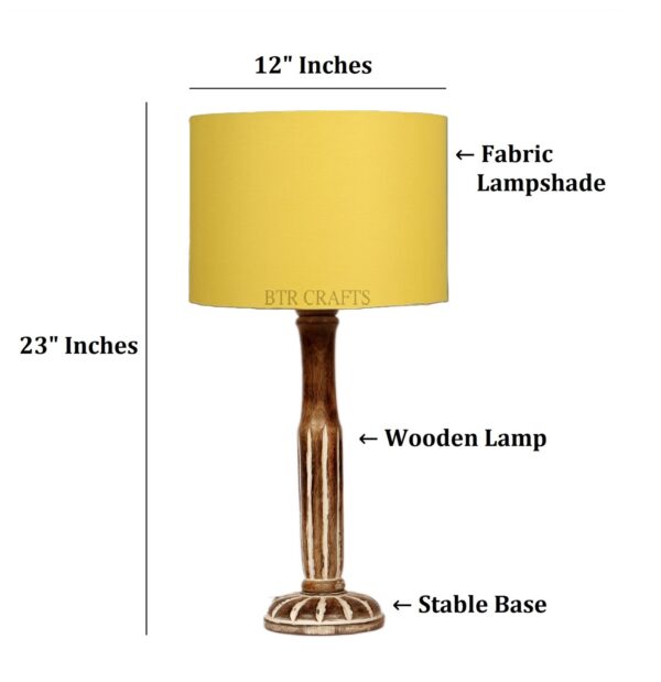 Vintage Wooden Table Lamp Suitable For Bedroom Office And Living Room, Pack Of 1(Complete Set) - Image 3