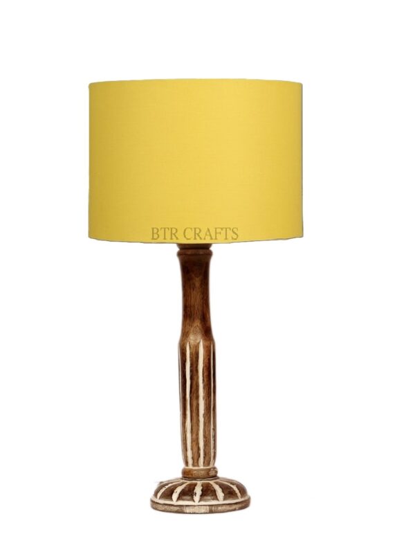 Vintage Wooden Table Lamp Suitable For Bedroom Office And Living Room, Pack Of 1(Complete Set) - Image 4