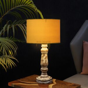 Retro Wooden Table Lamp Suitable For Bedroom Office And Living Room, Pack Of 1(Complete Set)