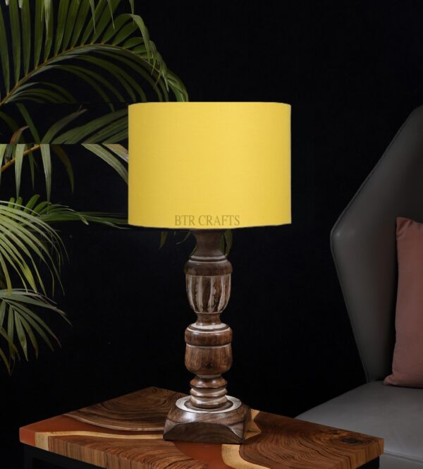 Rustic Wooden Table Lamp Suitable For Bedroom Office And Living Room, Pack Of 1(Complete Set) - Image 2