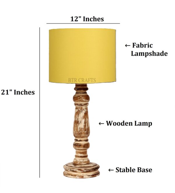 Retro Wooden Table Lamp Suitable For Bedroom Office And Living Room, Pack Of 1(Complete Set) - Image 3