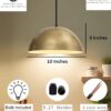 Round Pendant Hanging Metal Light Antique Decor Office Hotel Lighting, Industrial Style, Chrome Pendant Light, Pack of 2 (Golden) - Image 6