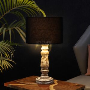 Retro Wooden Table Lamp Suitable For Bedroom Office And Living Room, Pack Of 1(Complete Set)