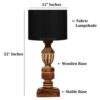 Rustic Wooden Table Lamp Suitable For Bedroom Office And Living Room, Pack Of 1(Complete Set) - Image 4