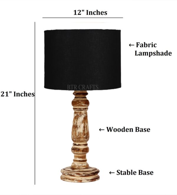 Retro Wooden Table Lamp Suitable For Bedroom Office And Living Room, Pack Of 1(Complete Set) - Image 4