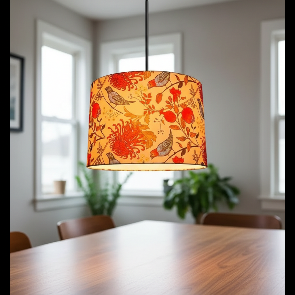 BTR Crafts Pack of 2 |12'' Printed Bird Hanging Shade, Decorative Light Lamp for Living Room, Home, Bedroom, Home Décor Lightning, Black/Silver Canopy - Image 5