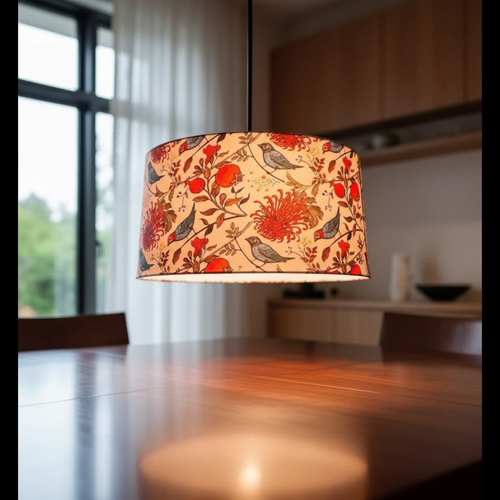 BTR Crafts Pack of 2 |18'' Printed Bird Hanging Shade, Decorative Light Lamp for Living Room, Home, Bedroom, Home Décor Lightning, Black/Silver Canopy - Image 2