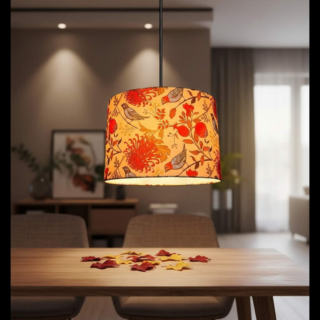 BTR Crafts Pack of 2 |12'' Printed Bird Hanging Shade, Decorative Light Lamp for Living Room, Home, Bedroom, Home Décor Lightning, Black/Silver Canopy - Image 3