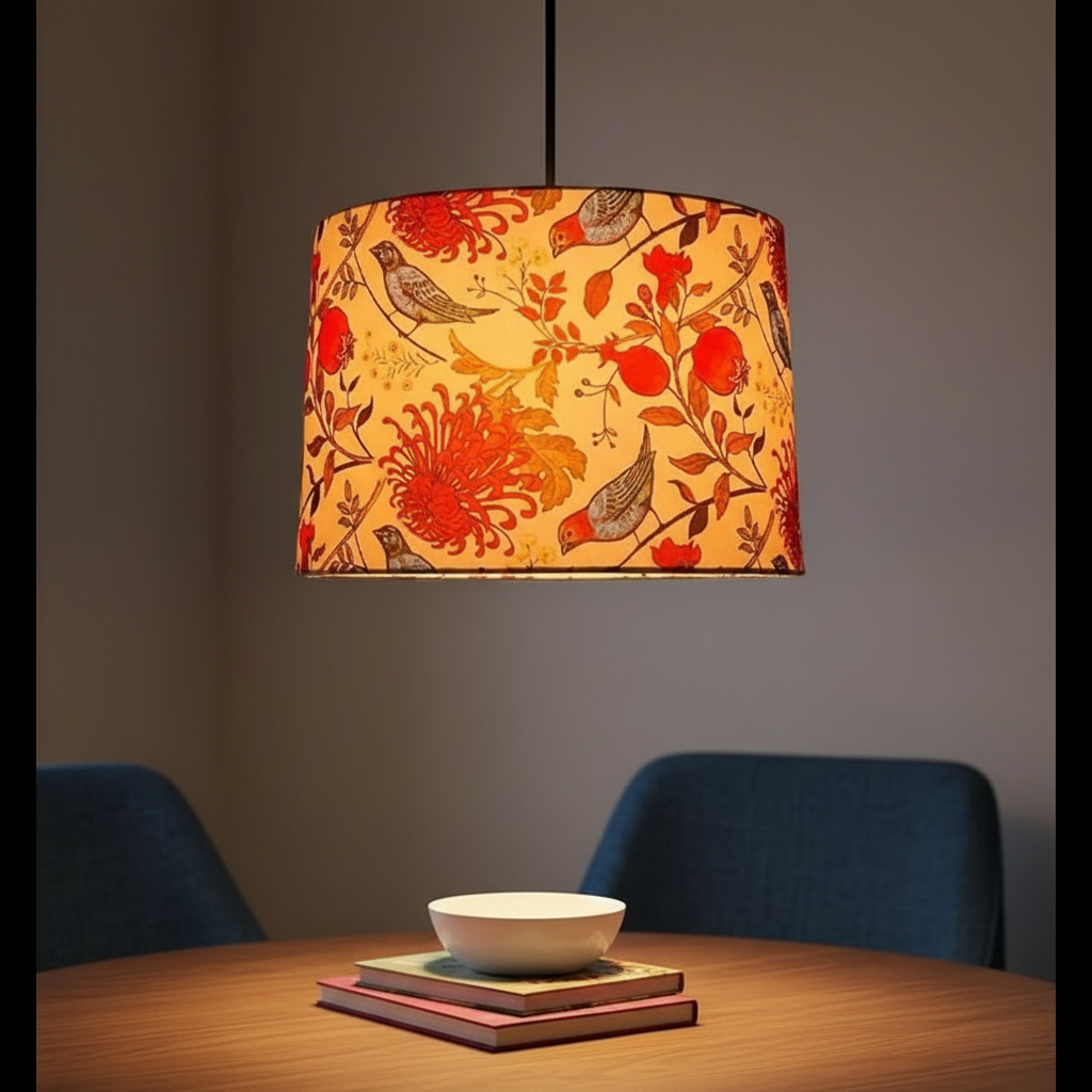 BTR Crafts Pack of 2 |12'' Printed Bird Hanging Shade, Decorative Light Lamp for Living Room, Home, Bedroom, Home Décor Lightning, Black/Silver Canopy - Image 6