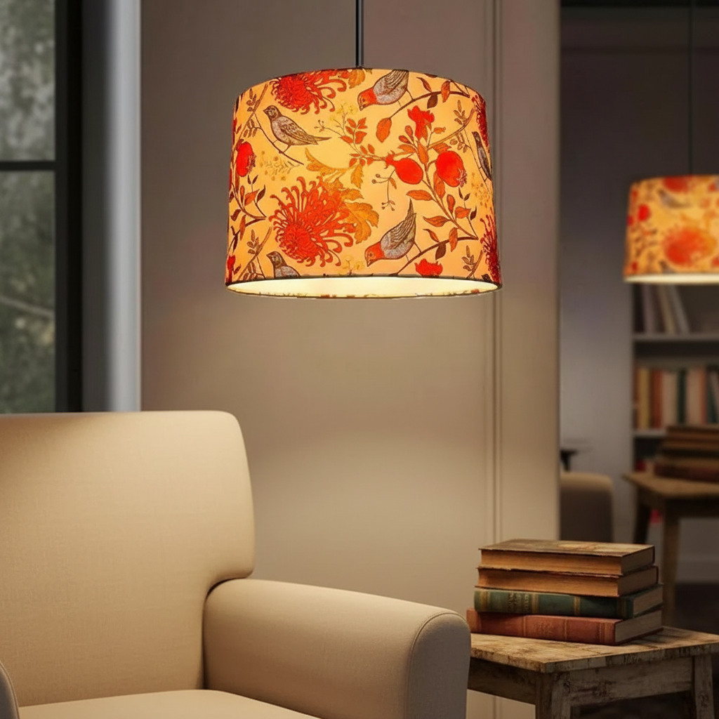 BTR Crafts Pack of 2 |12'' Printed Bird Hanging Shade, Decorative Light Lamp for Living Room, Home, Bedroom, Home Décor Lightning, Black/Silver Canopy - Image 11