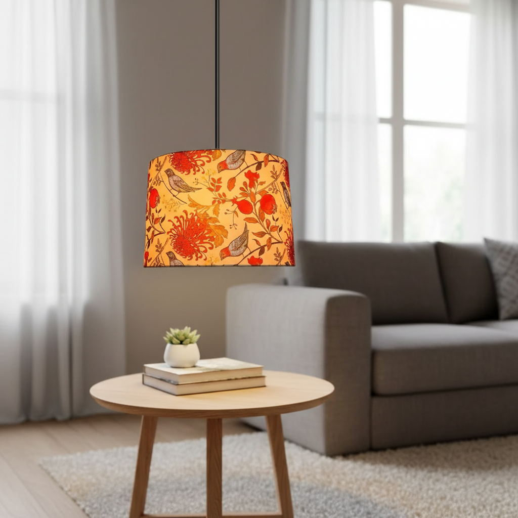 BTR Crafts Pack of 2 |12'' Printed Bird Hanging Shade, Decorative Light Lamp for Living Room, Home, Bedroom, Home Décor Lightning, Black/Silver Canopy - Image 9