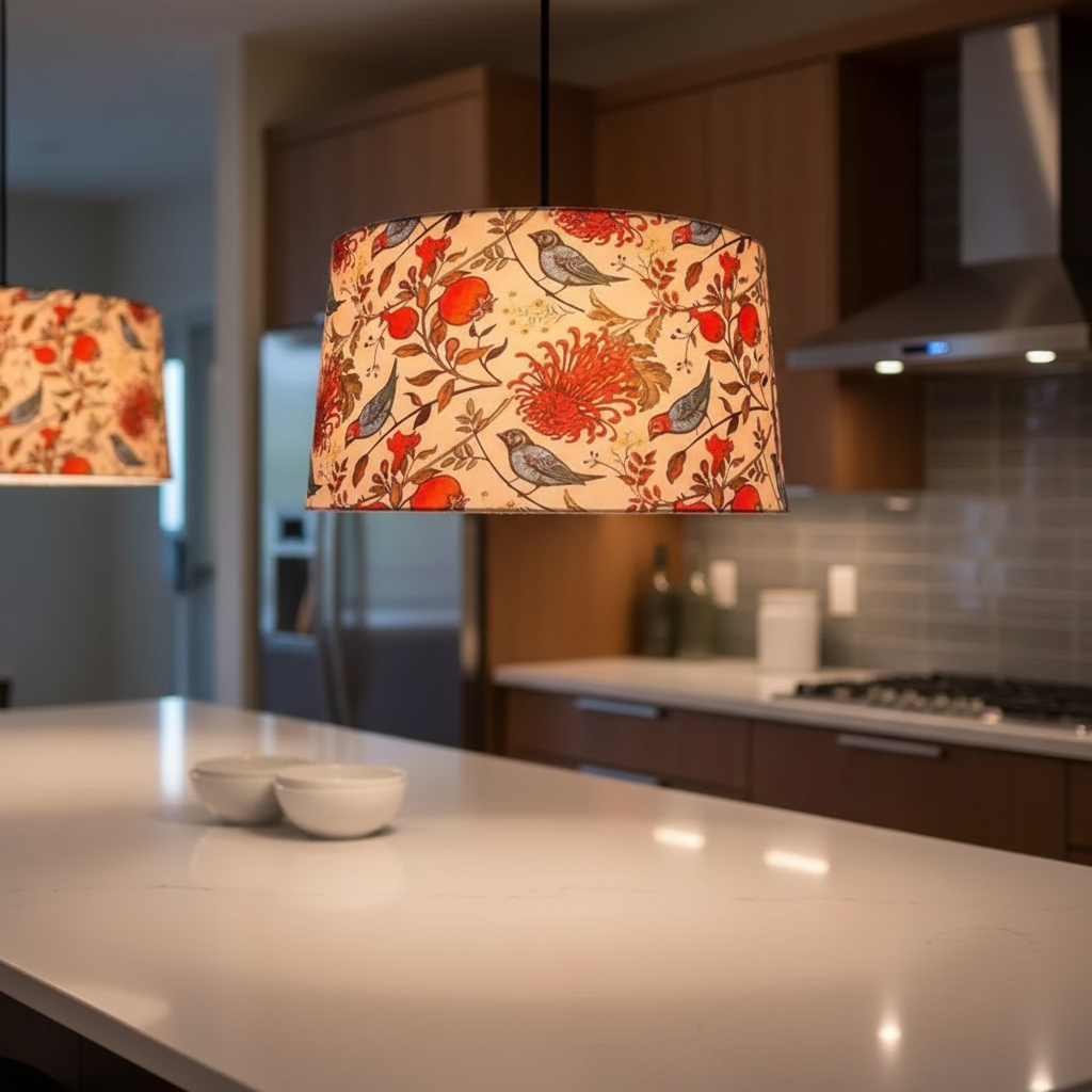 BTR Crafts Pack of 2 |18'' Printed Bird Hanging Shade, Decorative Light Lamp for Living Room, Home, Bedroom, Home Décor Lightning, Black/Silver Canopy - Image 8