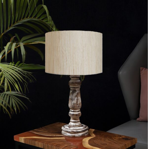Retro Wooden Table Lamp Suitable For Bedroom Office And Living Room, Pack Of 1(Complete Set) - Image 2