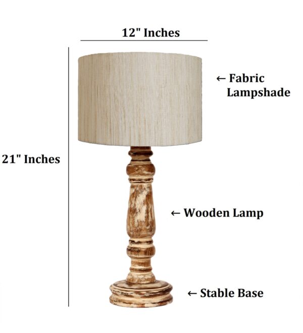 Retro Wooden Table Lamp Suitable For Bedroom Office And Living Room, Pack Of 1(Complete Set) - Image 4