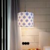 Kolam-Style Motif Pendant Light Suitable for Bedroom Living and Dining Room & Cultural or Themed Spaces, Hanging Ceiling Light Fixture, Silver/Black Canopy (10 Inches) - Image 2