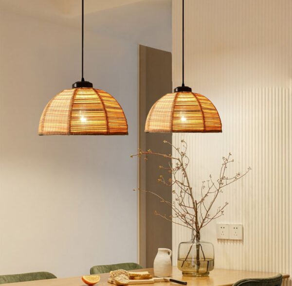 Dome Shaped Bamboo Ceiling/Hanging Light for Indoor and Outdoor Lighting, Home Décor - Image 2
