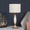 Twister Wooden Table Lamp, Side Table lamp for Bedroom, Night Table lamp Complete Set-(Flex) - Image 2