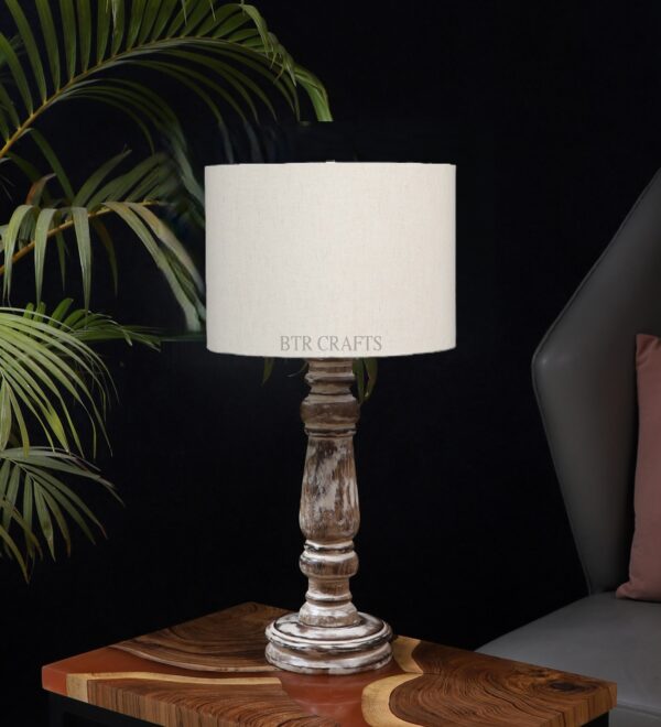 Retro Wooden Table Lamp Suitable For Bedroom Office And Living Room, Pack Of 1(Complete Set) - Image 2