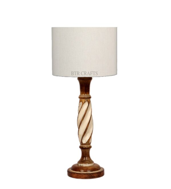 Twister Wooden Table Lamp, Side Table lamp for Bedroom, Night Table lamp Complete Set-(Flex) - Image 3