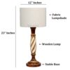 Twister Wooden Table Lamp, Side Table lamp for Bedroom, Night Table lamp Complete Set-(Flex) - Image 4