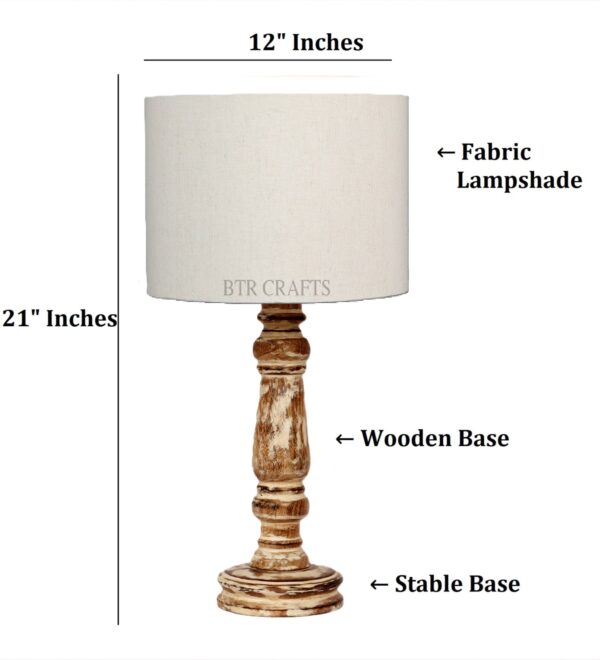 Retro Wooden Table Lamp Suitable For Bedroom Office And Living Room, Pack Of 1(Complete Set) - Image 4