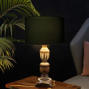 Rustic Wooden Table Lamp Suitable For Bedroom Office And Living Room, Pack Of 1(Complete Set)