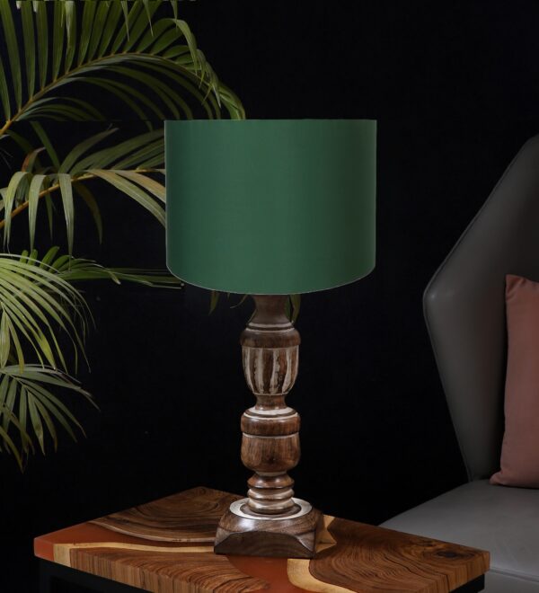 Rustic Wooden Table Lamp Suitable For Bedroom Office And Living Room, Pack Of 1(Complete Set) - Image 2