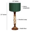 Twister Wooden Table Lamp, Side Table lamp for Bedroom, Night Table lamp Complete Set-(Green) - Image 4
