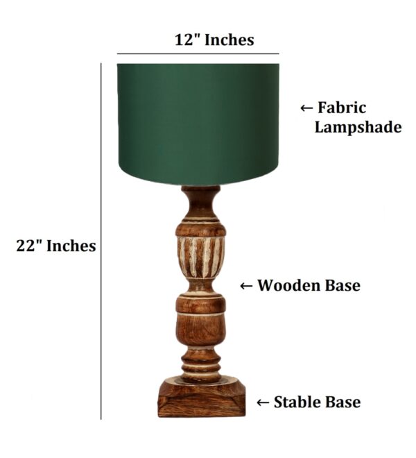 Rustic Wooden Table Lamp Suitable For Bedroom Office And Living Room, Pack Of 1(Complete Set) - Image 4