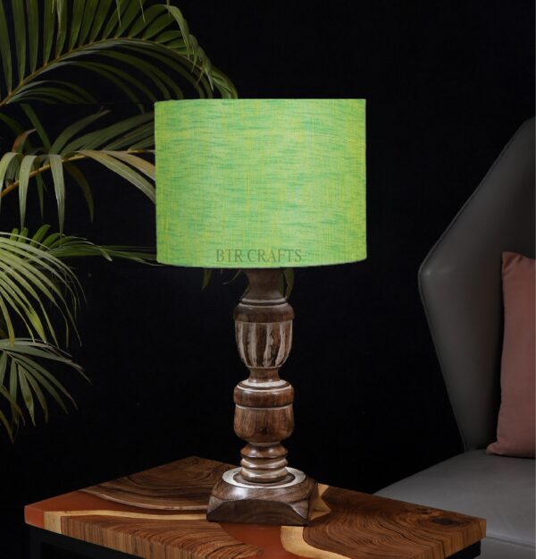 Rustic Wooden Table Lamp Suitable For Bedroom Office And Living Room, Pack Of 1(Complete Set) - Image 2